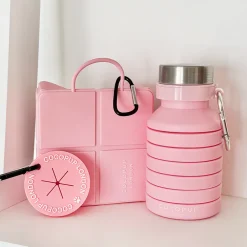Cocopup Foldable Bowls | Foldable Bowls-Pink Travel Bundle - Water Bottle, Poop Pocket, Foldable Bowl