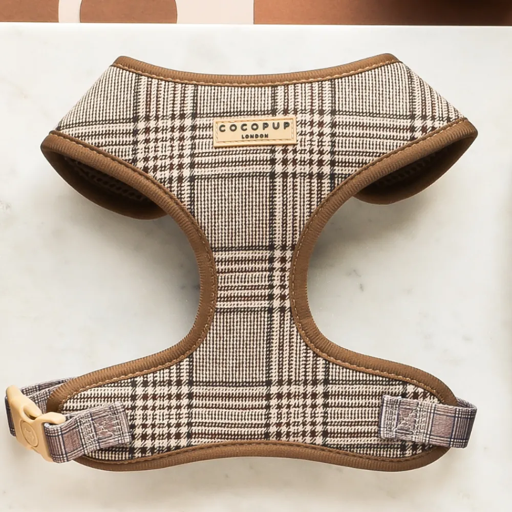 Cocopup Adjustable Harness Bundles-Pup Plaid Adjustable Neck Harness, Lead & Collar Bundle