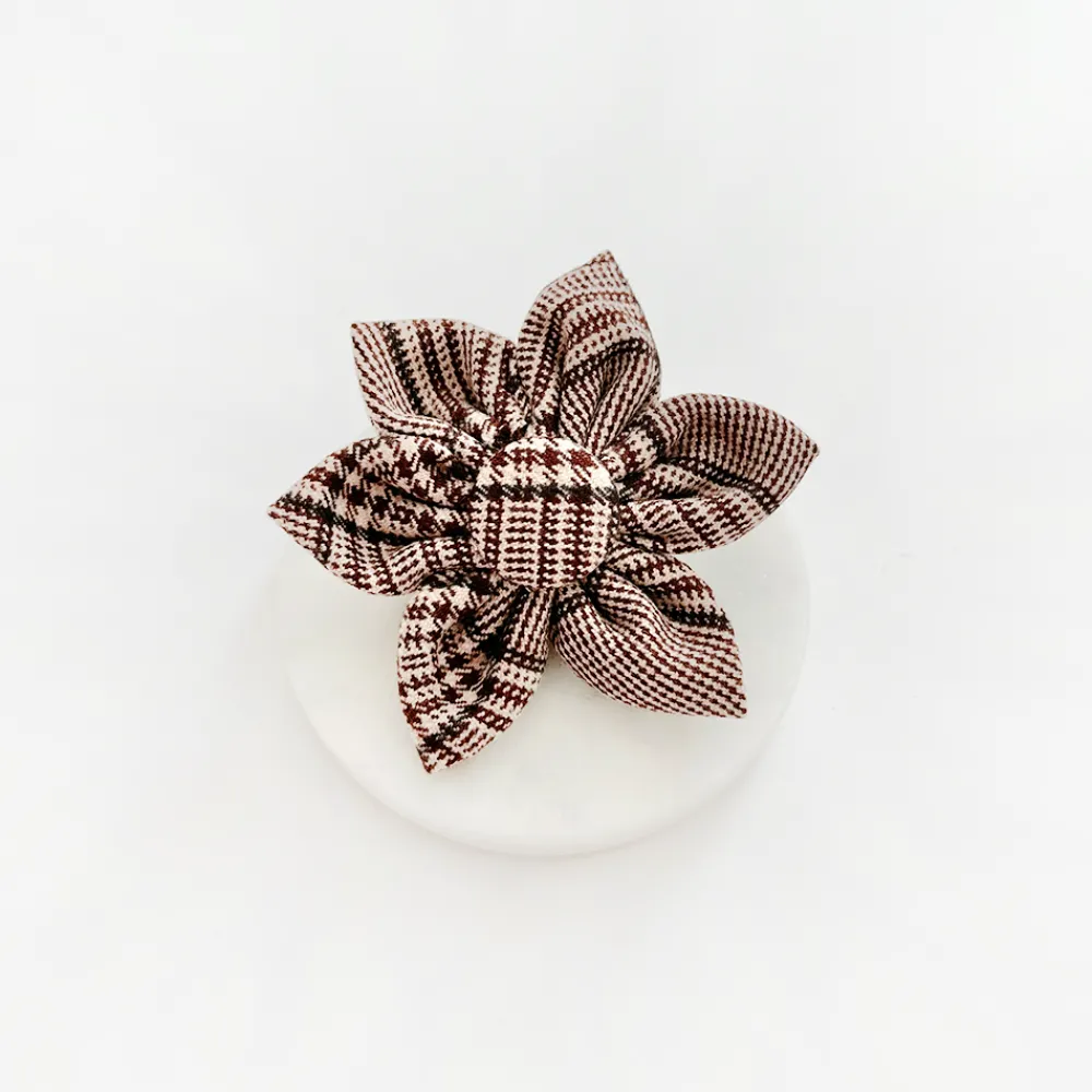 Cocopup Collar Flowers | Collar Flowers-Pup Plaid Collar Flower