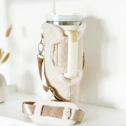Cocopup Tumbler Carry Cases-Quilted Cream Tumbler Carry Case by Coconut Lane
