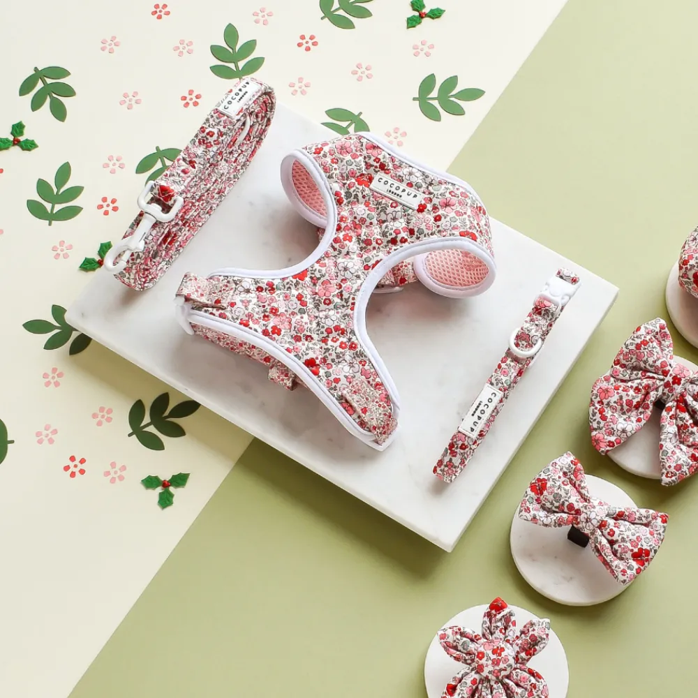 Cocopup Adjustable Neck Harnesses-Quilted Cute Flowers Adjustable Neck HARNESS