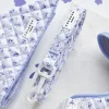 Cocopup Leads-Quilted Ditsy Floral Periwinkle Lead