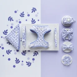 Cocopup Bandanas-Quilted Ditsy Floral Periwinkle Bandana