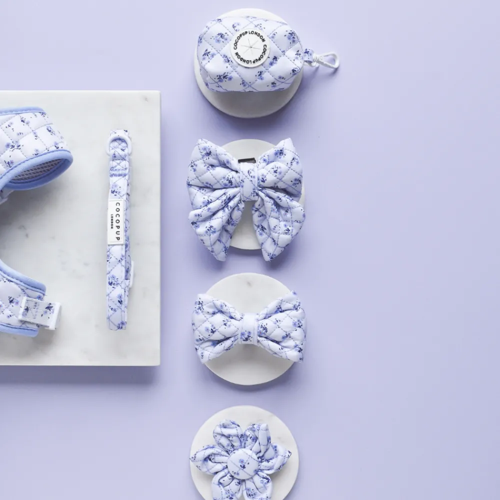 Cocopup Poop Bag Holders | Poop Bag Holders-Quilted Ditsy Floral Periwinkle Poop Bag Holder