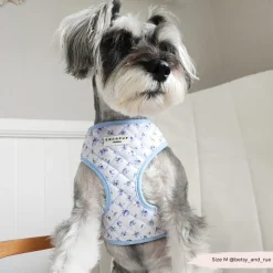 Cocopup Adjustable Neck Harnesses-Quilted Ditsy Floral Periwinkle Adjustable Neck HARNESS