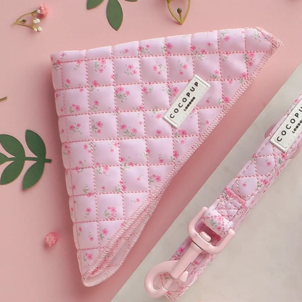 Cocopup Bandanas-Quilted Ditsy Floral Pink Bandana
