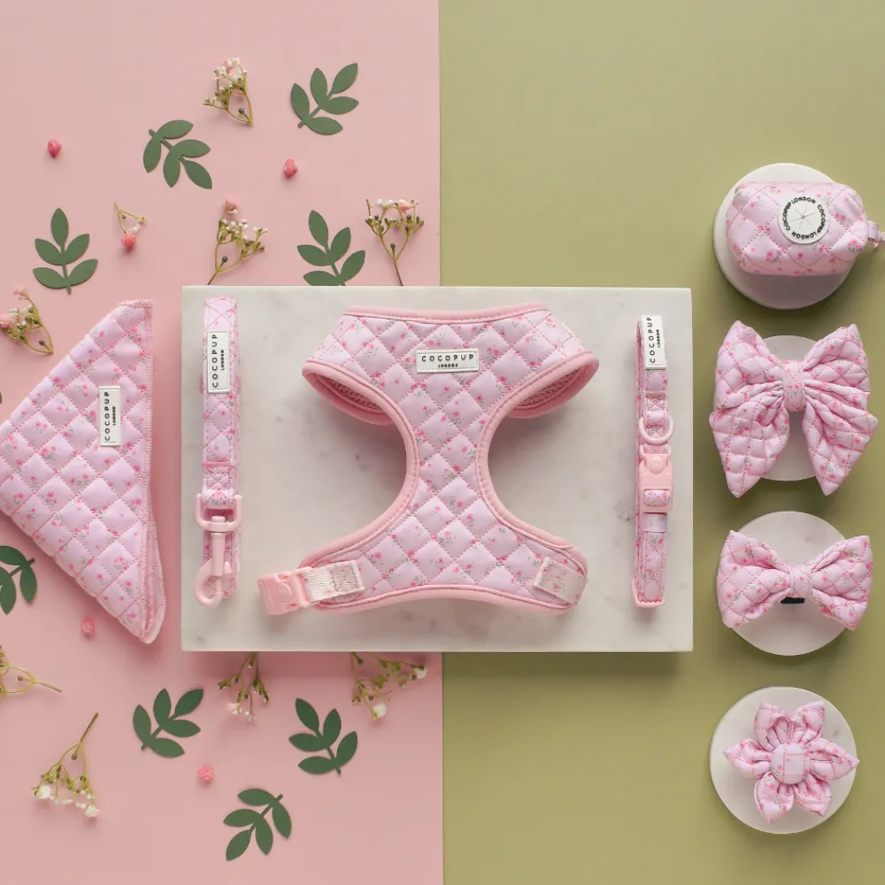 Cocopup Collar Flowers-Quilted Ditsy Floral Pink Collar Flower
