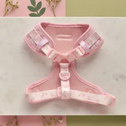 Cocopup Adjustable Neck Harnesses-Quilted Ditsy Floral Pink Adjustable Neck HARNESS