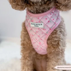 Cocopup Adjustable Neck Harnesses-Quilted Ditsy Floral Pink Adjustable Neck HARNESS
