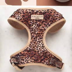 Cocopup Adjustable Harness Bundles-Quilted Leopard Pup Adjustable Neck Harness, Lead & Collar Bundle