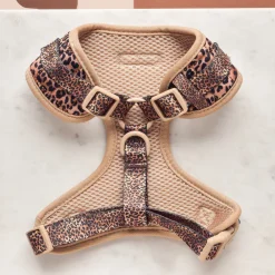 Cocopup Adjustable Harness Bundles-Quilted Leopard Pup Adjustable Neck Harness, Lead & Collar Bundle