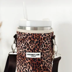 Cocopup Tumbler Carry Cases-Quilted Leopard Pup Tumbler Carry Case by Coconut Lane