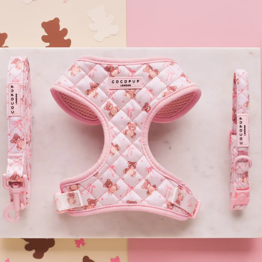 Cocopup Adjustable Harness Bundles-Quilted Thea Teddy Adjustable Neck Harness, Lead & Collar Bundle