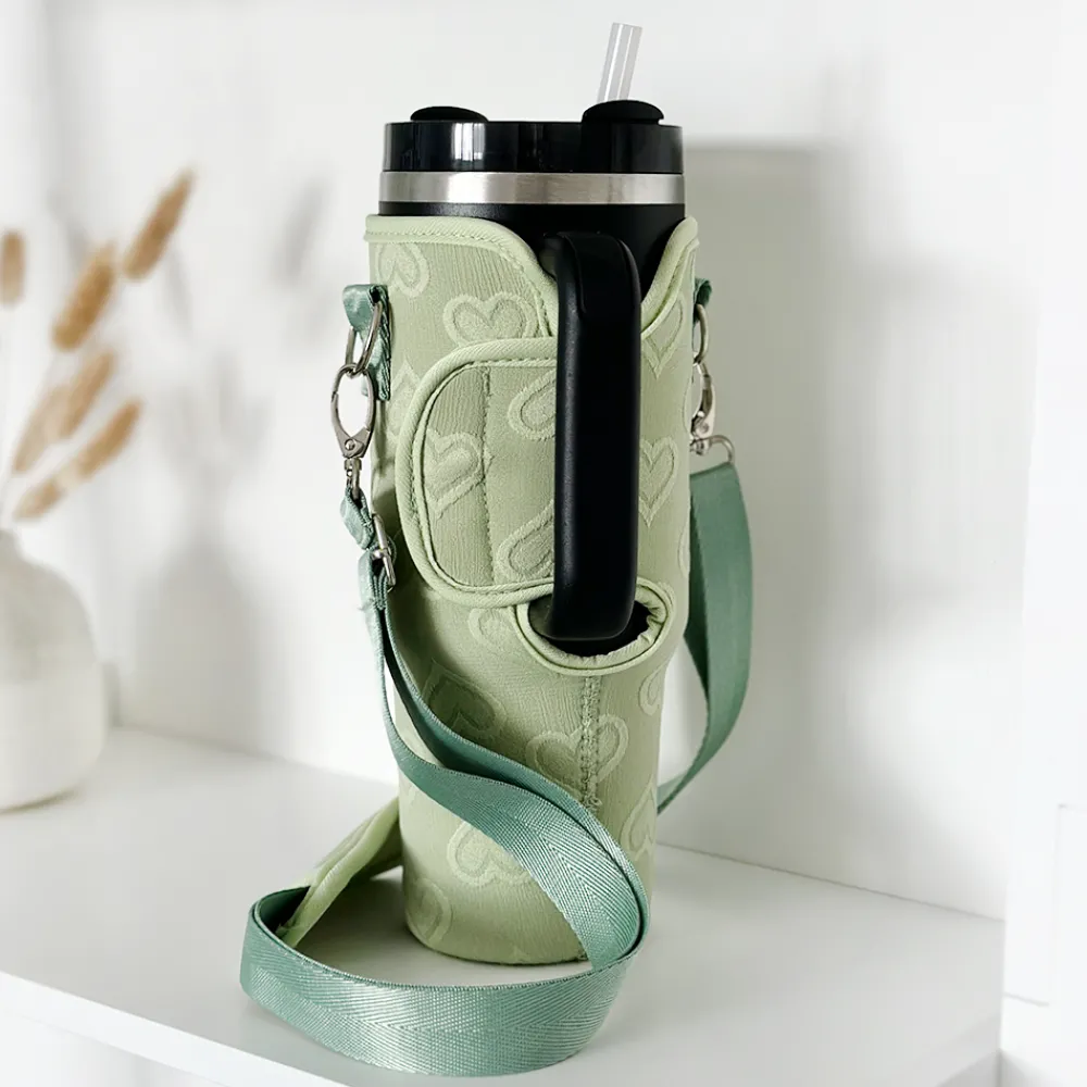 Cocopup Tumbler Carry Cases-Sage Heart Tumbler Carry Case by Coconut Lane
