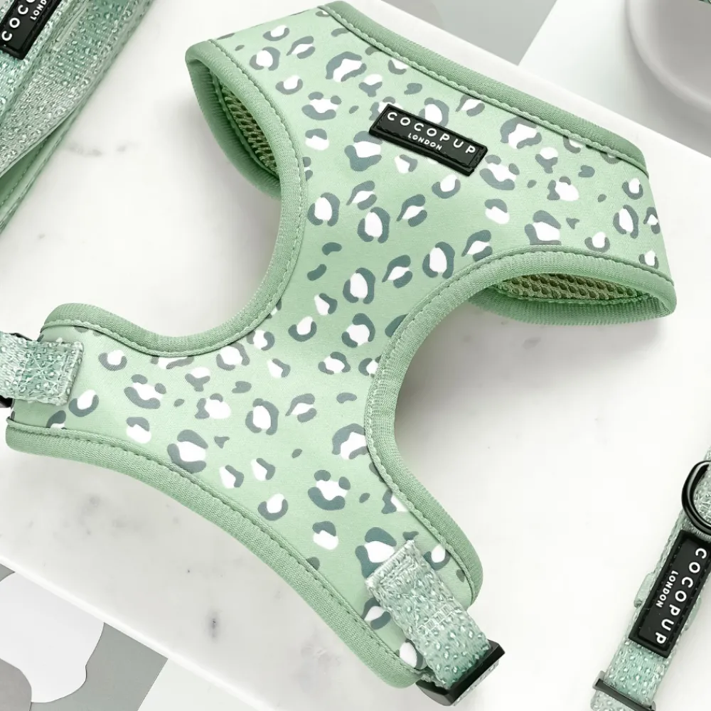 Cocopup Adjustable Neck Harnesses-Sage Leopard Adjustable Neck HARNESS