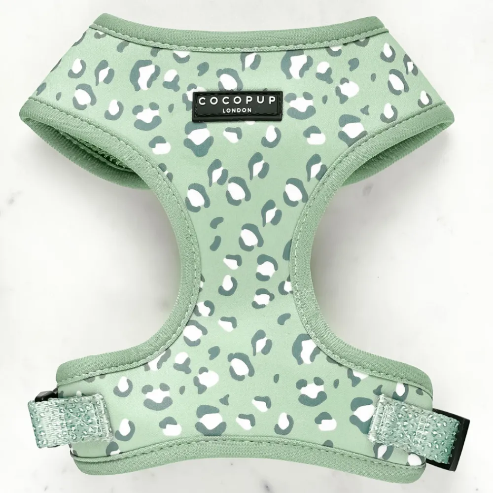 Cocopup Adjustable Neck Harnesses-Sage Leopard Adjustable Neck HARNESS