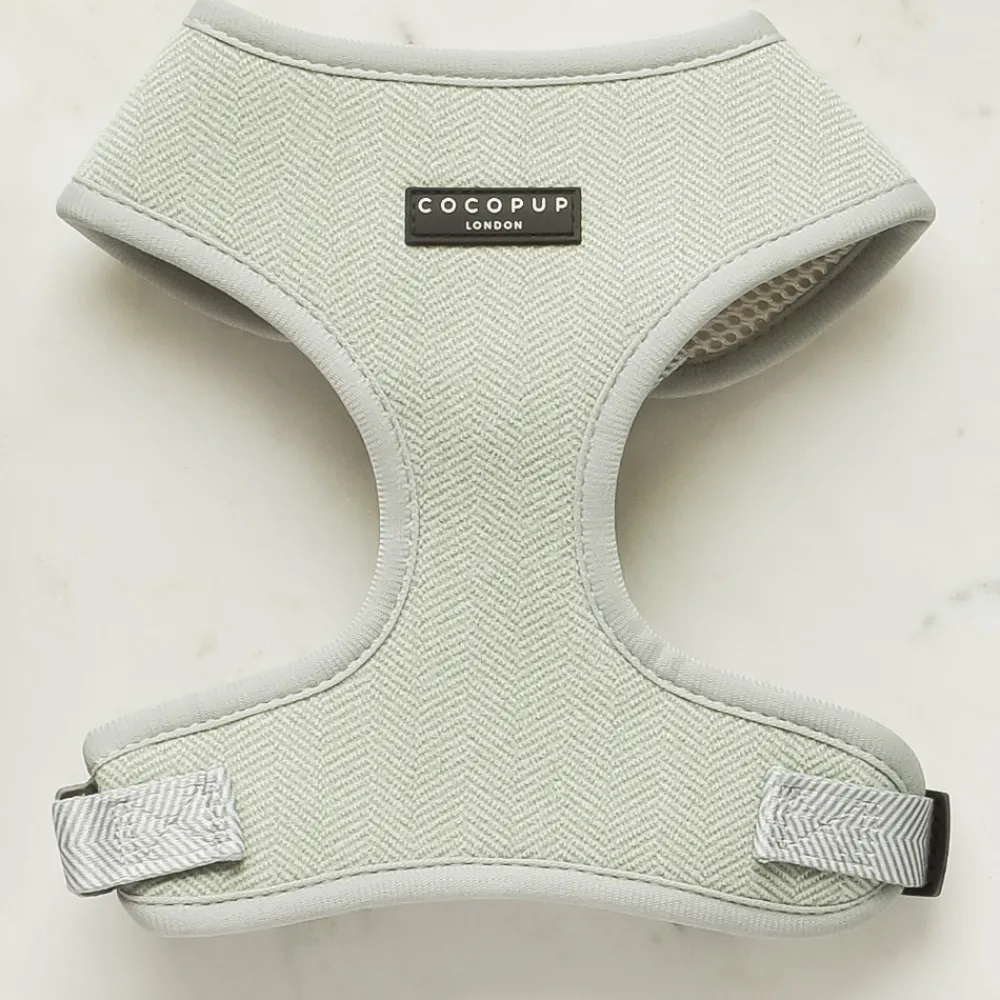 Cocopup Adjustable Neck Harnesses-Sage Tweed Adjustable Neck HARNESS