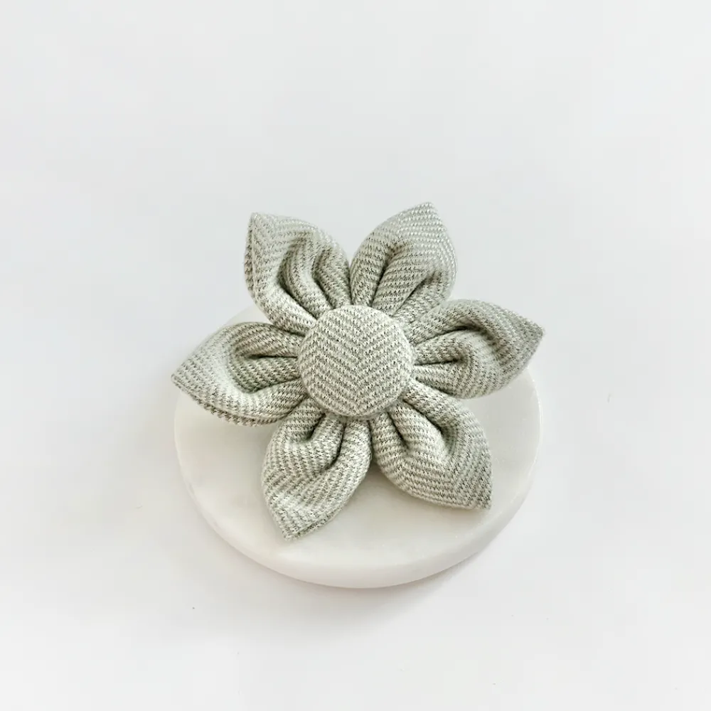 Cocopup Collar Flowers | Collar Flowers-Sage Tweed Collar Flower