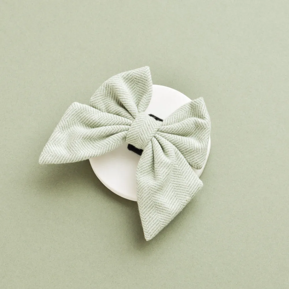Cocopup Sailor Bow Ties | Bow Ties-Sage Tweed Sailor Bow Tie