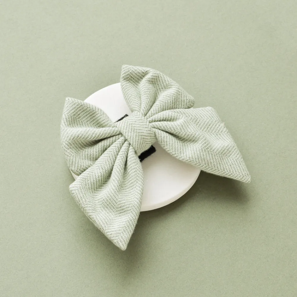 Cocopup Sailor Bow Ties | Bow Ties-Sage Tweed Sailor Bow Tie