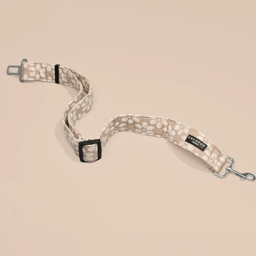 Cocopup Seatbelt Restraints-Seat Belt Restraint - Mocha Flower
