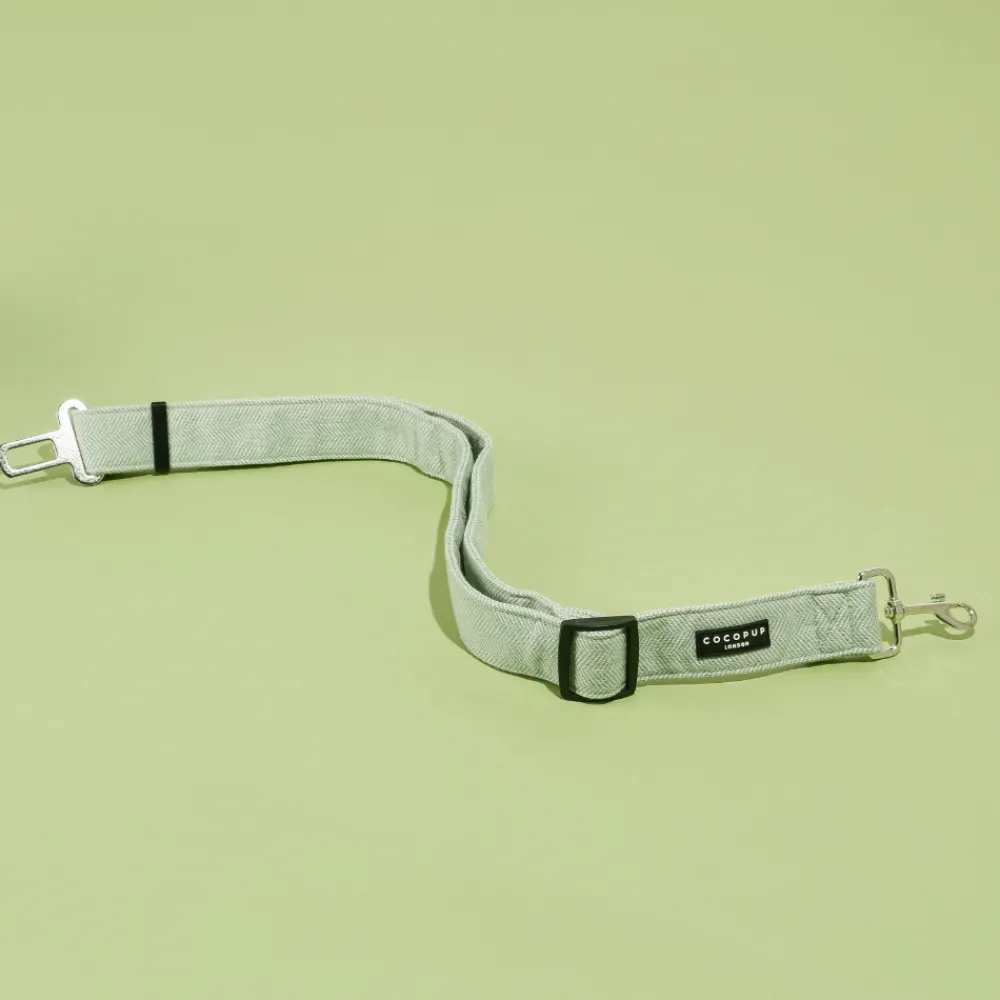 Cocopup Seatbelt Restraints-Seat Belt Restraint - Sage Tweed