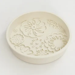Cocopup Slow Feed Dog Bowls-Silicone Slow Feed Dog Bowl - Cream Flowers