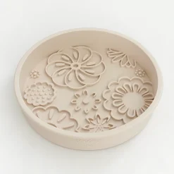 Cocopup Slow Feed Dog Bowls-Silicone Slow Feed Dog Bowl - Baby Pink Flowers