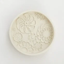 Cocopup Slow Feed Dog Bowls-Silicone Slow Feed Dog Bowl - Cream Flowers