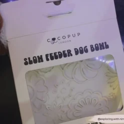 Cocopup Slow Feed Dog Bowls-Silicone Slow Feed Dog Bowl - Cream Flowers