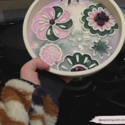 Cocopup Slow Feed Dog Bowls-Silicone Slow Feed Dog Bowl - Cream Flowers