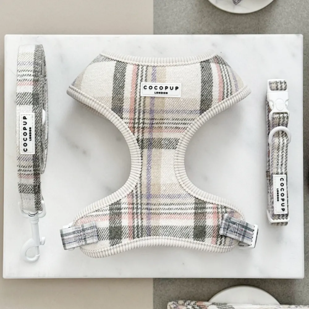 Cocopup Adjustable Harness Bundles-Spring Plaid Adjustable Neck Harness, Lead & Collar Bundle