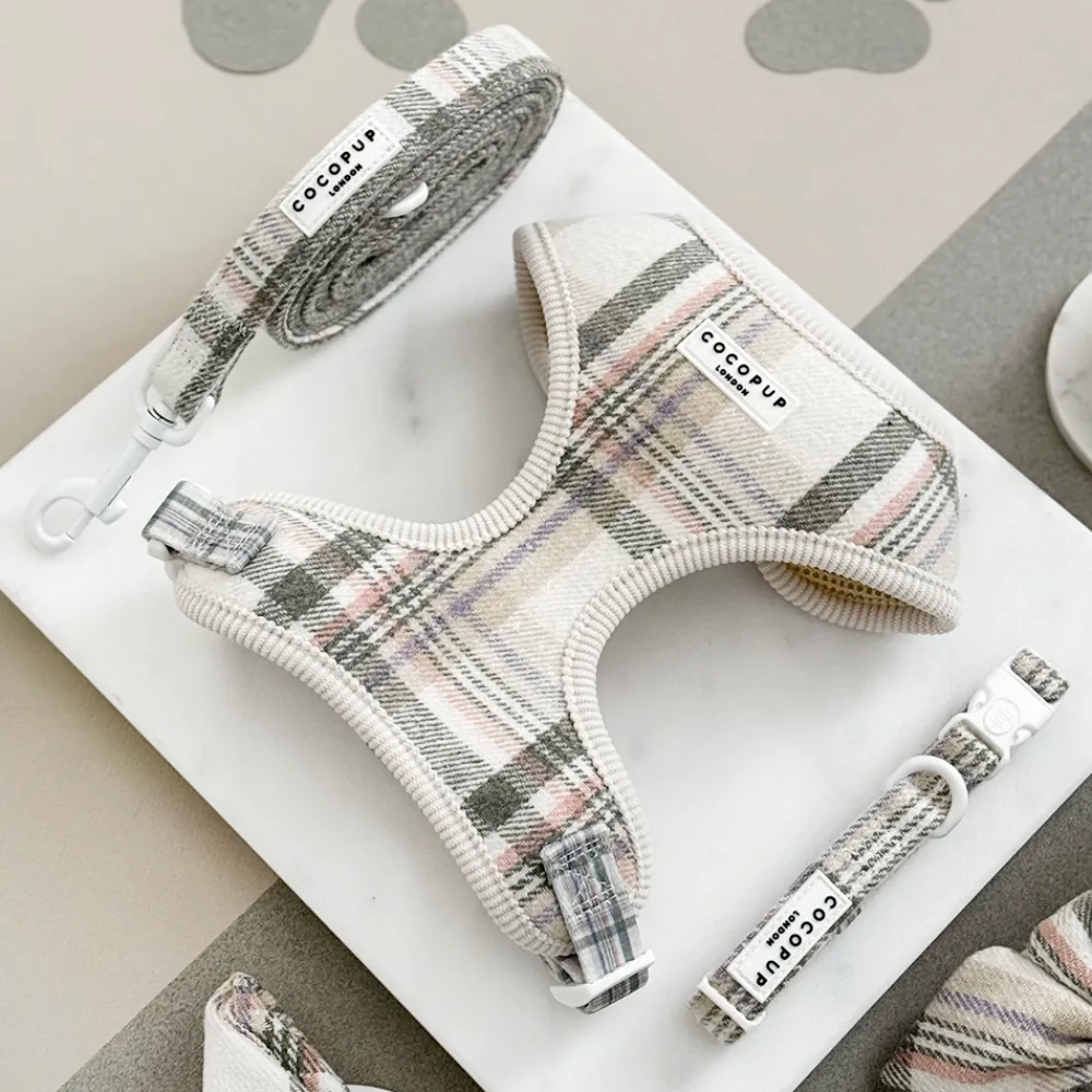 Cocopup Adjustable Harness Bundles-Spring Plaid Adjustable Neck Harness, Lead & Collar Bundle