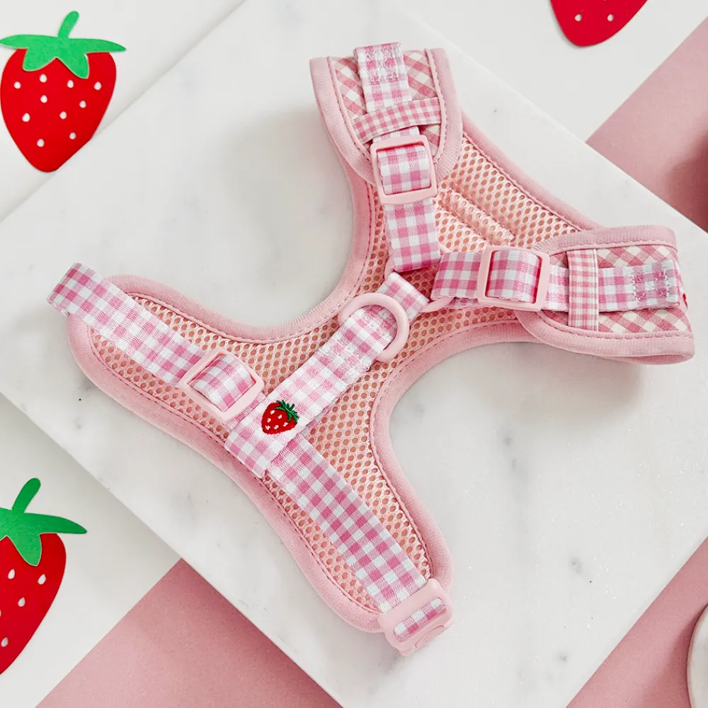 Cocopup Adjustable Neck Harnesses-Strawberry Picnic Pup Adjustable Neck HARNESS