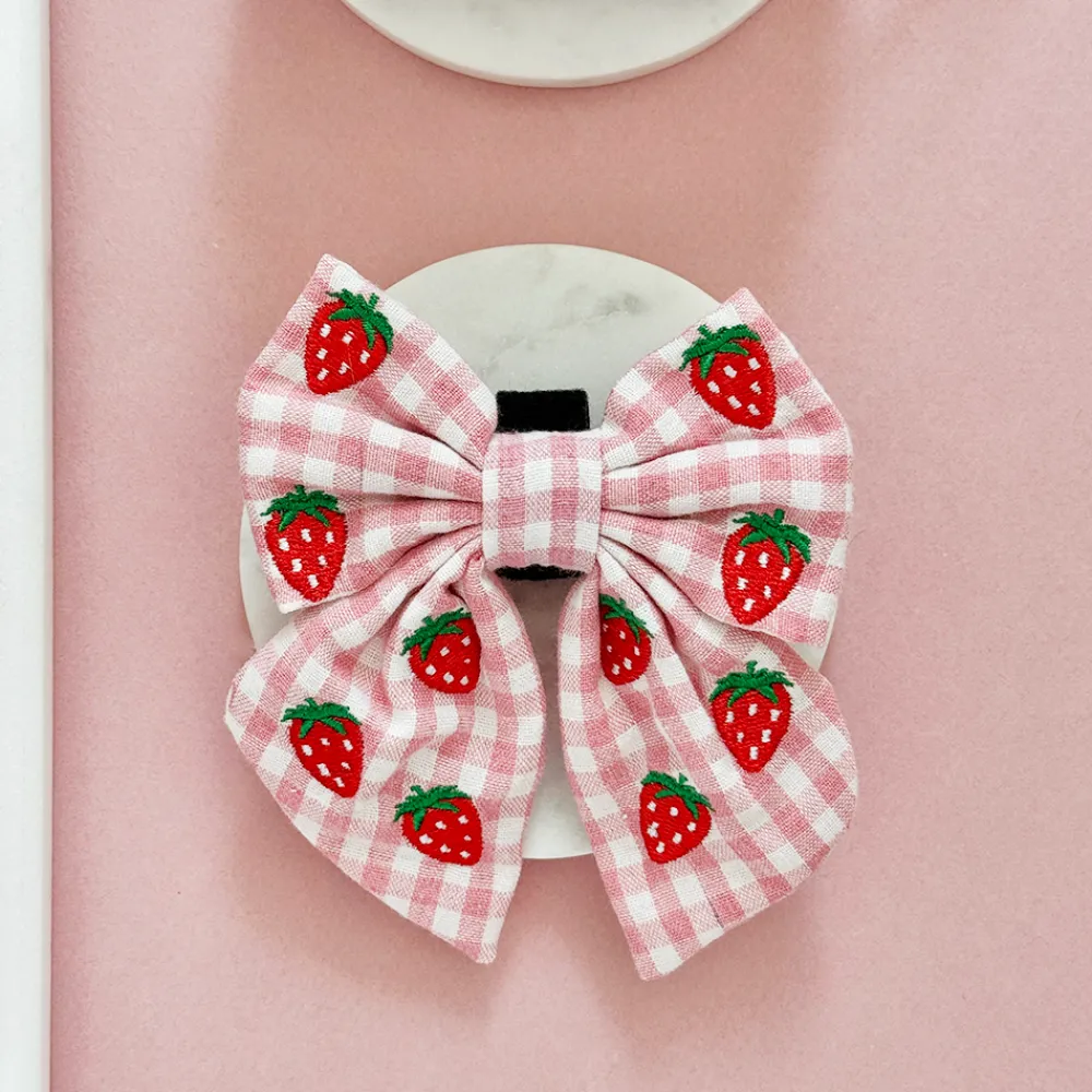 Cocopup Sailor Bow Ties-Strawberry Picnic Pup Sailor Bow Tie