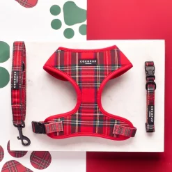 Cocopup Adjustable Harness Bundles-Tartan Adjustable Neck Harness, Lead & Collar Bundle