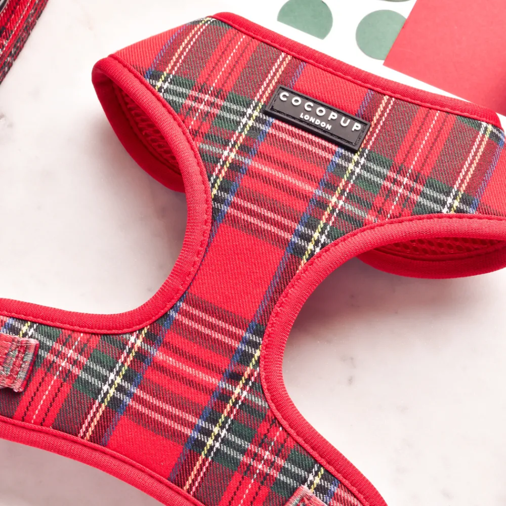 Cocopup Adjustable Harness Bundles-Tartan Adjustable Neck Harness, Lead & Collar Bundle