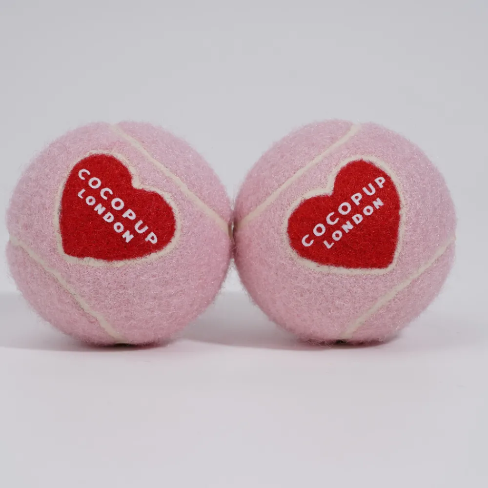 Cocopup Tennis Balls | Tennis Balls ðū-Tennis Ball - Pink & Red Heart