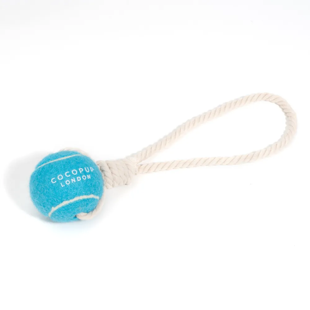 Cocopup Tennis Balls | Tennis Balls ðū-Tennis Ball Rope Toy - Bright Blue