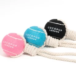 Cocopup Rope Toys | Tennis Balls-Tennis Ball Rope Toy - Midnight Black