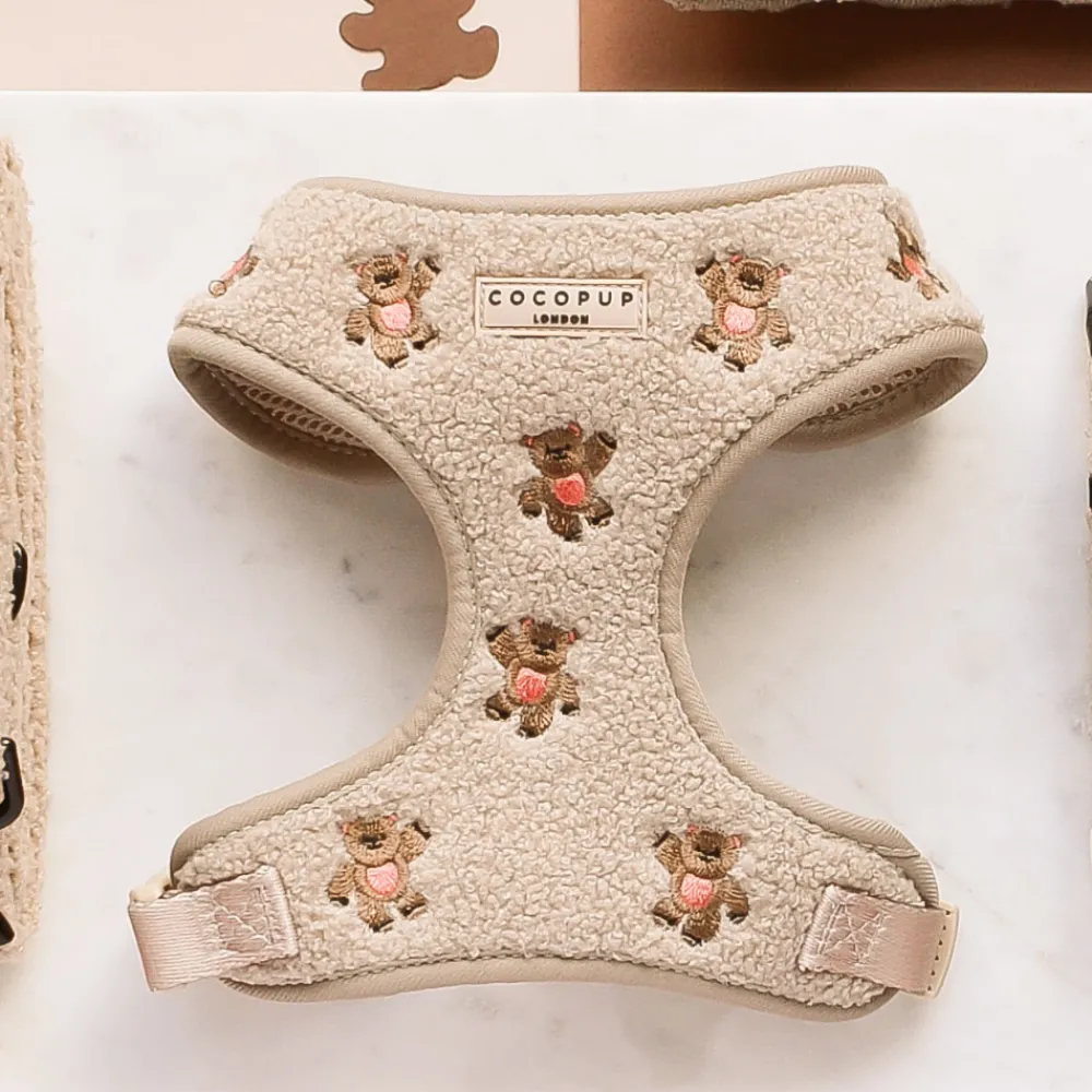 Cocopup Adjustable Neck Harnesses-Theo Embroidered Teddy Adjustable Neck HARNESS