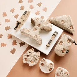 Cocopup Adjustable Harness Bundles-Theo Embroidered Teddy Adjustable Neck Harness, Lead & Collar Bundle