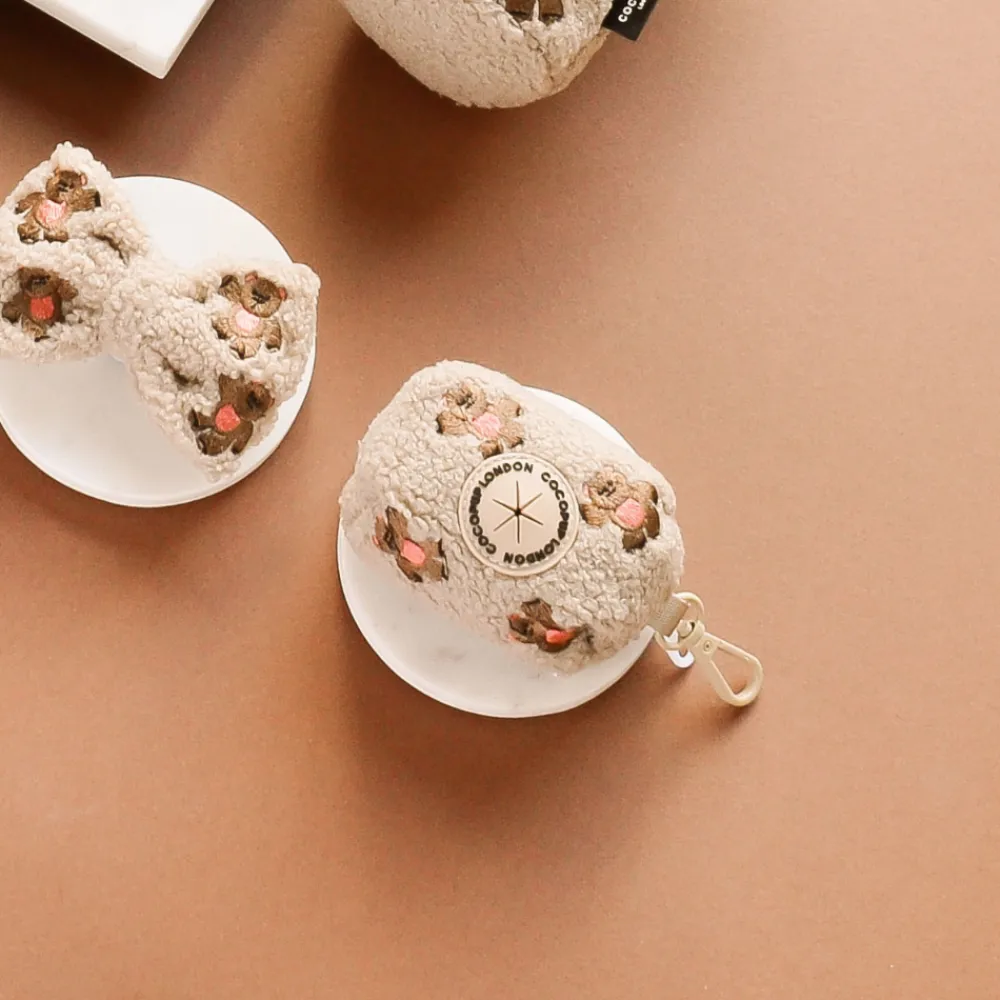 Cocopup Poop Bag Holders | Poop Bag Holders-Theo Embroidered Teddy Poop Bag Holder