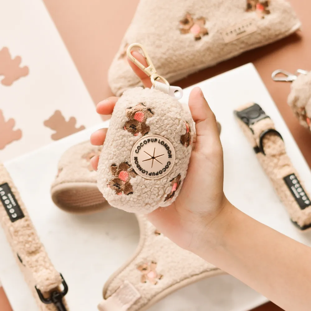Cocopup Poop Bag Holders | Poop Bag Holders-Theo Embroidered Teddy Poop Bag Holder