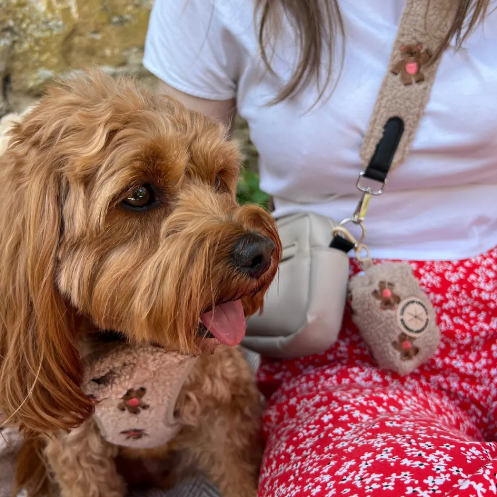 Cocopup Poop Bag Holders | Poop Bag Holders-Theo Embroidered Teddy Poop Bag Holder