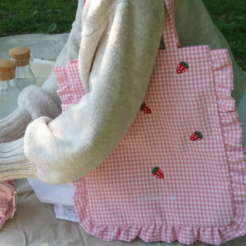 Cocopup Tote Bags-Tote Bag by Coconut Lane - Strawberry Picnic Pup
