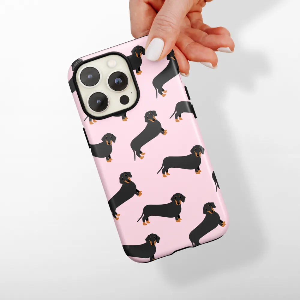 Cocopup Tough Phone Cases-Tough Phone Case - Pink Dachshund