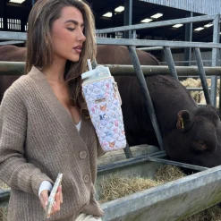 Cocopup Tumbler Carry Cases-Tumbler Carry Case - Quilted Farmyard Friends