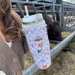 Cocopup Tumbler Carry Cases-Tumbler Carry Case - Quilted Farmyard Friends